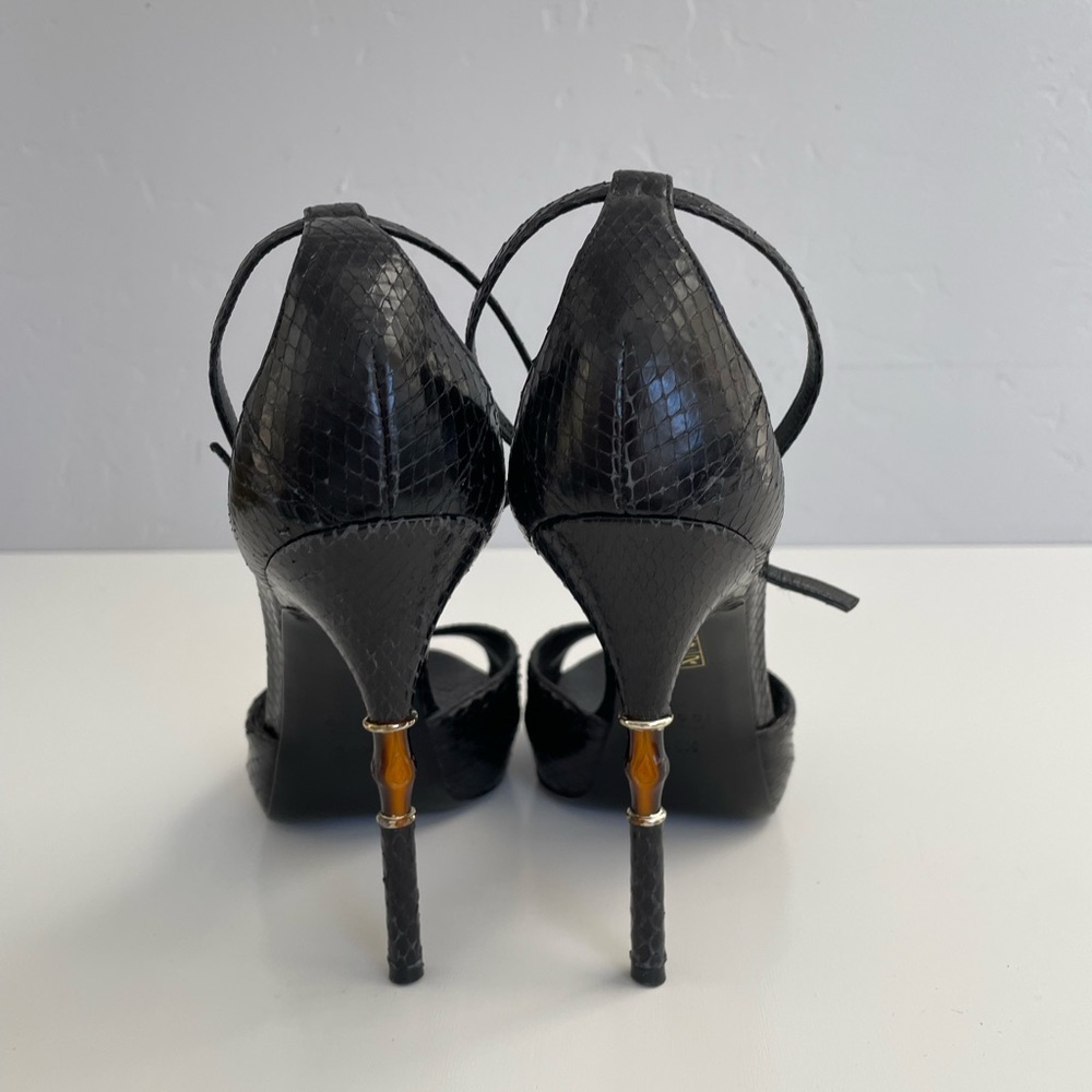 Auth Vtg Tom Ford For Gucci Python/Bamboo Heels - image 4